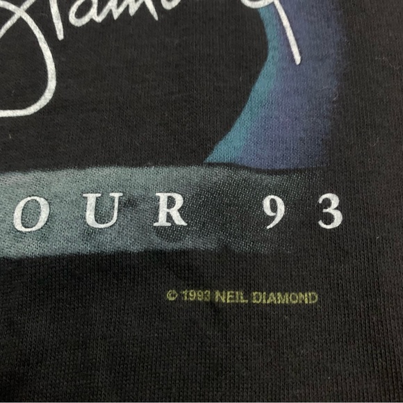 Vintage 90s Neil Diamond Up On The Roof Tour 1993 Concert T-shirt Black Large - Picture 3 of 7